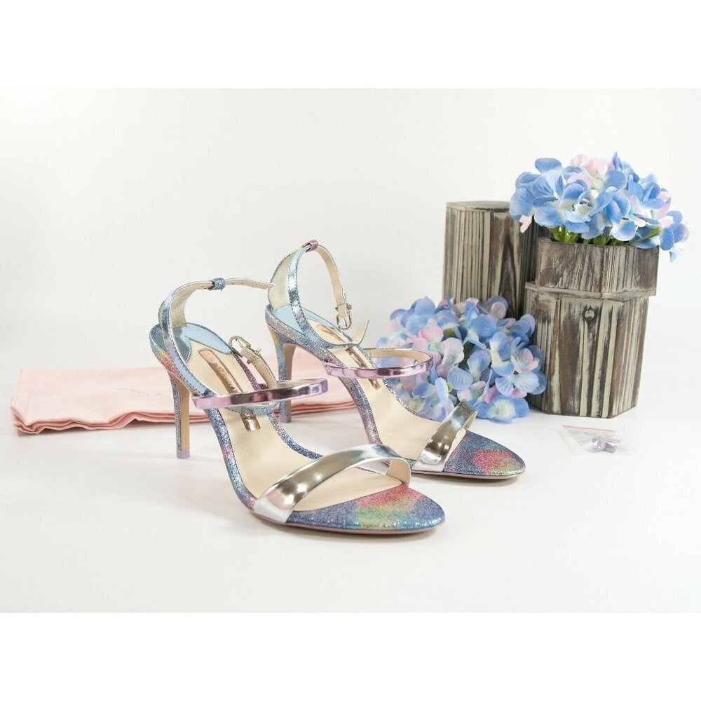 Sophia Webster Rosalind Mermaid Glitter Metallic Strappy Heels